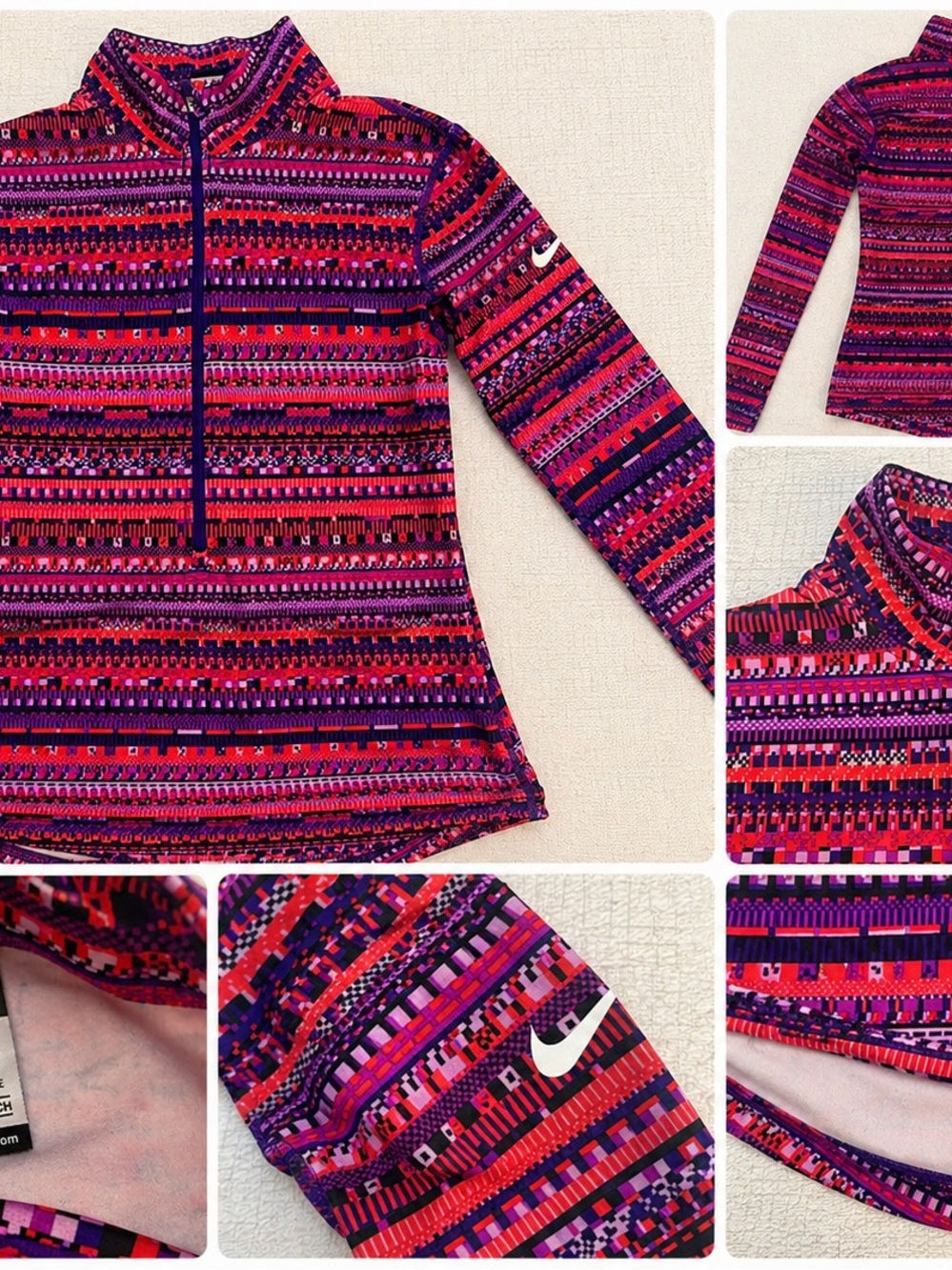 Nike Pro Dri-fit hyperwarm 8 bit half zip running too